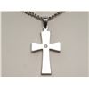 Image 1 : #35-STAINLESS STEEL DIAMOND CROSS
