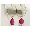 Image 2 : #37-14K YELLOW GOLD RUBY EARRINGS