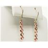 Image 2 : #40-14K YELLOW GOLD PINK SAPPHIRE EARRINGS