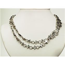 #41-STAINLESS STEEL CROSS LINK CHAIN NECKLACE