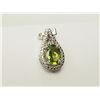 Image 2 : #45-STERLING SILVER PERIDOT & DIAMOND PENDANT
