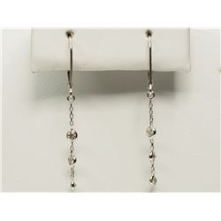 #49-14K WHITE GOLD DROP STYLE DIAMOND EARRINGS