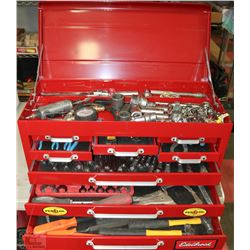 BEACH 9-DRAWER METAL TOOLBOX FULL OF TOOLS W/KEYS