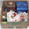 Image 1 : BOX W/SANTA FIGURINE, DECORATIVE