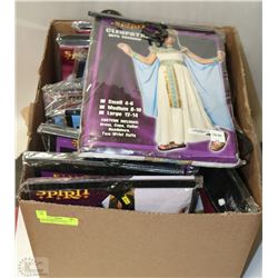BOX OF ASSORTED BRAND NEW BOYS & GIRLS COSTUMES