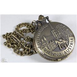 NEW PACIFISTOR QUARTZ POCKET WATCH  BRONZE COLOR