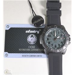 NEW INFANTRY MENS12/24HR WRIST WATCH SPORTS BLACK
