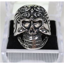 MEN'S HEAVY STAINLESS STEEL SKULL RING