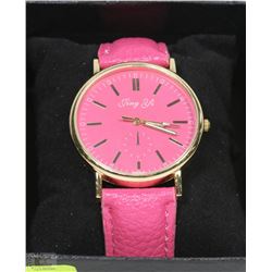 JING YI  WOMEN'S WATCH RED STRAP