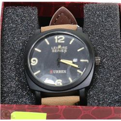 CURREN CALENDAR DATE WATCH LEATHER STRAP