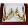 Image 1 : 10 KT GOLD OVAL LOOP STYLE EARRINGS