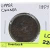 Image 1 : BANK OF UPPER CANADA 1854 HALF PENNY