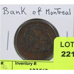 1844 BANK OF MONTREAL HALF PENNY
