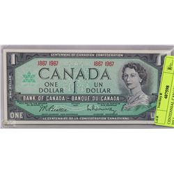 CENTENNIAL CANADIAN $1 DOLLAR BILL