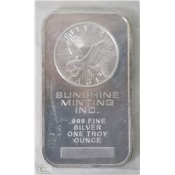 SUNSHINE MINTING 1 OUNCE SILVER BAR