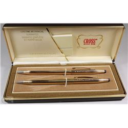 VINTAGE CROSS PEN & PENCIL 14 K GOLD FILLED