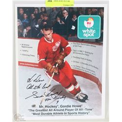 SIGNED GORDIE HOWE PICTURE 8X10