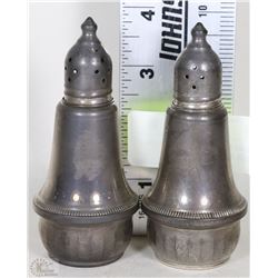 STERLING SILVER WEIGHTED SALT & PEPPER SHAKERS