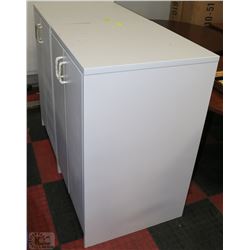 SET OF TWO WHITE 3 SHELF CABINET