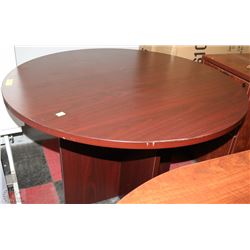 ROUND DARK WOOD TONE LUNCH ROOM TABLE