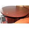 Image 1 : ROUND DARK WOOD TONE LUNCH ROOM TABLE