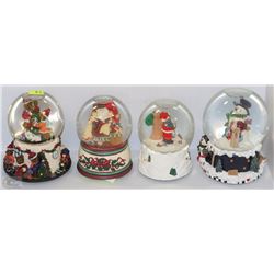 4 PCS CHRISTMAS MUSICAL SNOW GLOBE ASSORTMENT