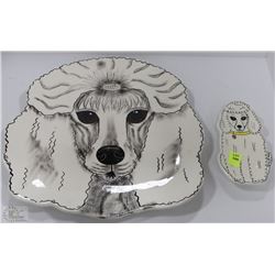 SMALL AND LARGE NINA LYMAN POODLE PLATES