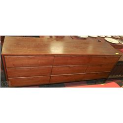 WOOD NINE DRAWER DRESSER