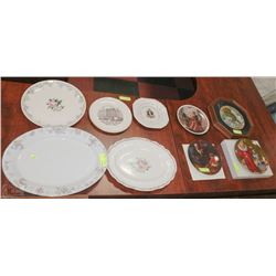 NINE COLLECTOR PLATES AND PLATTERS