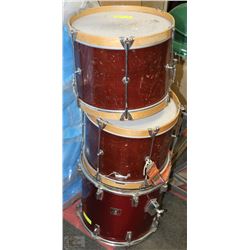 3 ASSORTED REMO DRUMS