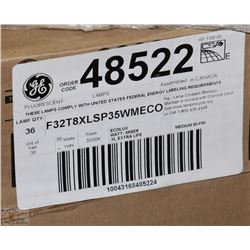 NEW CASE OF 36 NEW G.E. FLUORSCENT LIGHTBULBS 4'