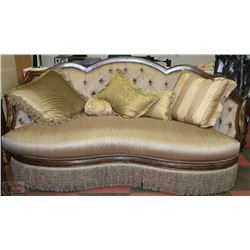 SHOWHOME WOOD FRAMED TAUPE SOFA WITH ALL CUSHIONS