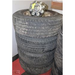 4 DODGE 8 BOLT STOCK RIMS W/ SAVARO GT 265/70/R17