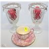 Image 1 : PAIR OF CRYSTAL CANDLE HOLDERS SOLD WITH ENGLISH
