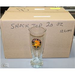 NEW SET OF 12 TWENTY OZ SHOCK TOP GLASSES