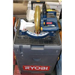 RYOBI 18 VOLT CORDLESS MITRE SAW WITH STAND/