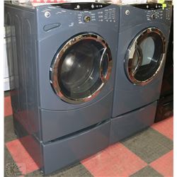 GE DRYER WITH PEDESTAL DRAWER AND GE FRONT LOAD
