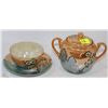 Image 1 : HANDPAINTED CUP, SAUCER AND SUGAR SERVER