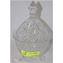 PINWHEEL CRYSTAL LIDDED BOWL