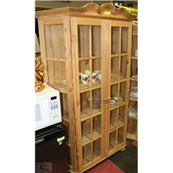 PINE DISPLAY CABINET WITH LEGS