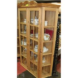 PINE DISPLAY CABINET