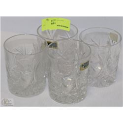 SET OF FOUR 24% LEAD CRYSTAL LIQUOR GLASSES