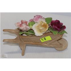 MADE IN ENGLAND WHEELBARROW FLOWER ORNAMENT