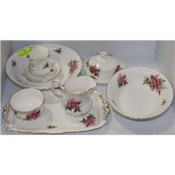 9PC ROYAL ALBERT BONE CHINA "PRAIRIE ROSE" SET
