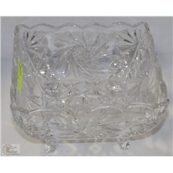 SQUARE FOOTED PINWHEEL CRYSTAL BOWL