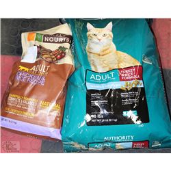 2 CAT FOOD  BAGS INCL AUTHORITY EXPERTS ADULT 18LB