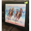 Image 1 : FRAMED ORIGINAL OIL PAINTING, RACING HORSES