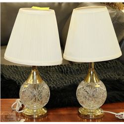 PAIR OF PINWHEEL CRYSTAL LAMPS