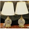 Image 1 : PAIR OF PINWHEEL CRYSTAL LAMPS