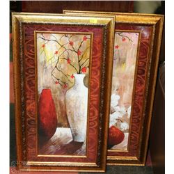 PAIR OF FRAMED FLORAL PAINTINGS